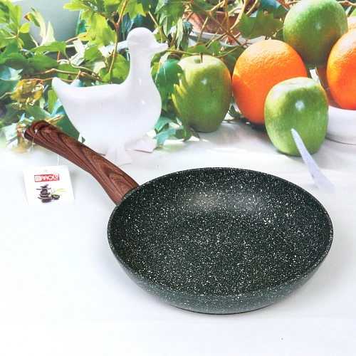 Сковорода BAROLY GREEN 22см индукционная каменная крошка, бакелитовая ручка_3