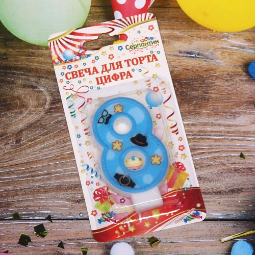 Свеча для торта Цифра Счастливый день 8 6 см_5