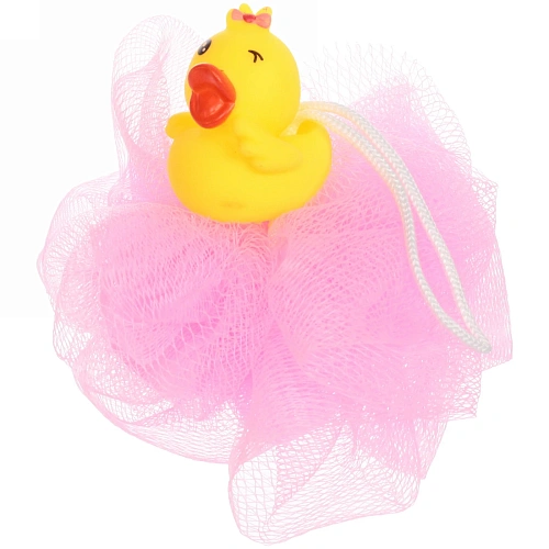 Мочалка-шар для тела полипропиленовая детская Baby Boom - Утя, цвет розовый, 20гр, d-11см_7