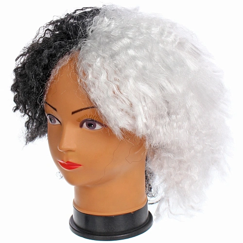 Парик карнавальный Красотка, Черно-белый_4