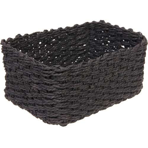 Корзинки интерьерные для хранения 3шт в наборе ПАРНАУ, цвет черный, 161110161110251811,5см (лейбл)_5