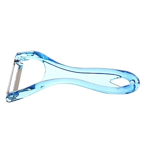 Овощечистка поперечная, прозрачная цветная ручка