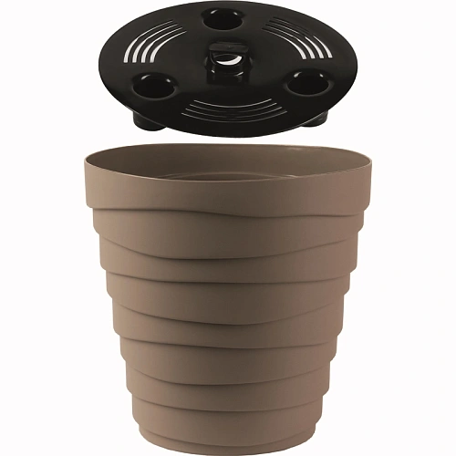 Кашпо для цветов пластиковое 2,25л d-18см Бархан Мокачино_2