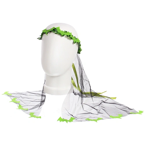 Ободок карнавальный Helloween - Черная фата, микс_14