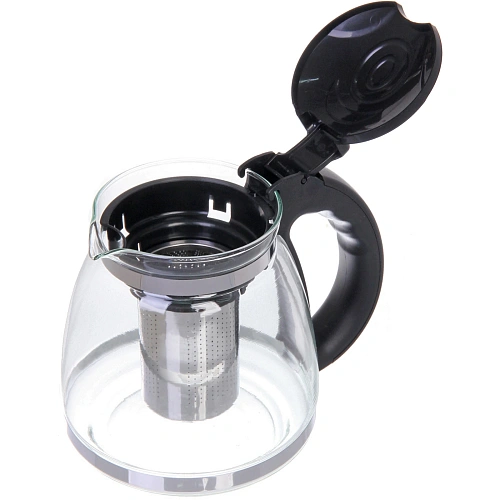 Чайник заварочный стеклянный 1500мл Элегант, цвет черный_4