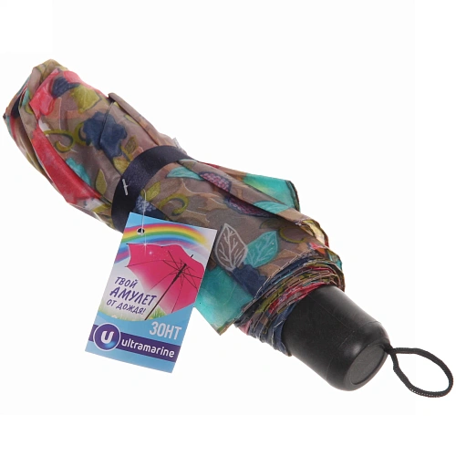 Зонт женский механический Ультрамарин - Цветы, микс 5-7 расцветок, 8 спиц, d-97см, длина в слож виде 24см   _32