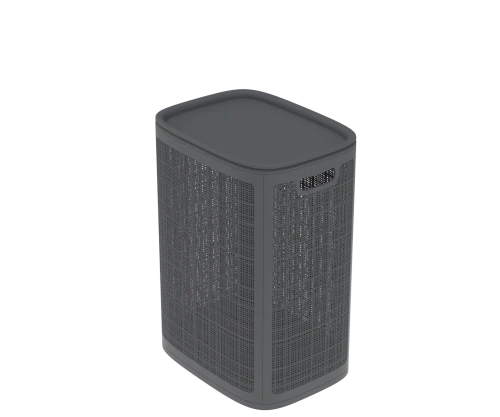 Корзина для белья Лён 75л 43*32,1*60см графит