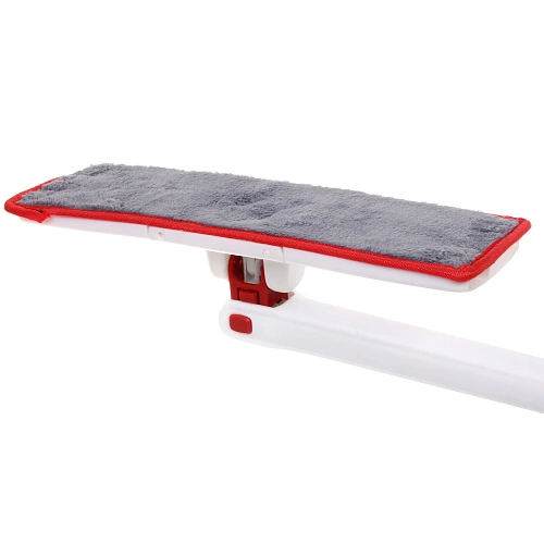 Швабра с отжимом, ручка 125 см цвет белый в комплекте две насадки_6