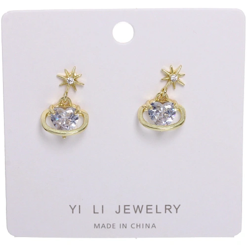 Серьги из гиппоалергенного металла ПАЛУМНА, звезды, цвет золото и серебро, 21,5см_5