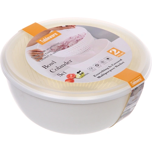 Дуршлаг пластиковый Фаттория 2411см двойной с чашей и крышкой_6