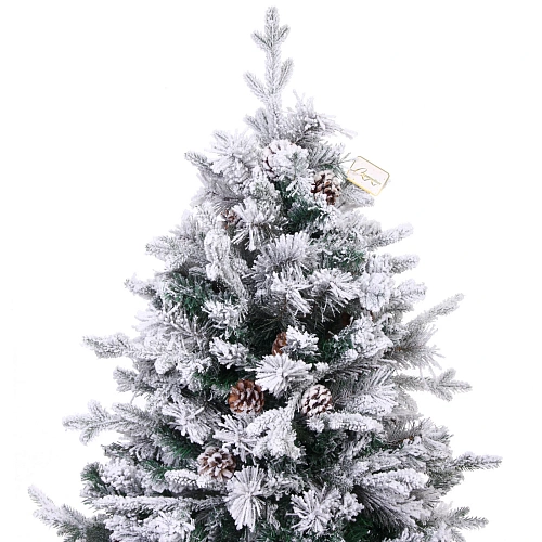 Елка Заснеженная принцесса 210 см, ПВХ, леска, резина с белым напылением (1230 веток)_6