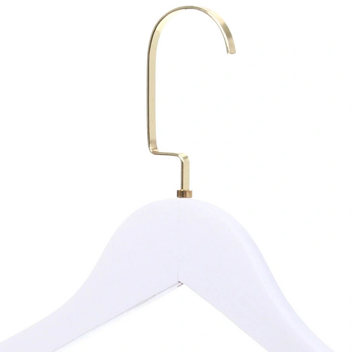 Плечики деревянные с выемками 1шт ДОМания, цвет белый, поворотный крючок, 4425см (Селфи)_4