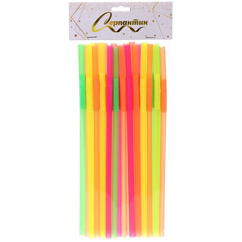 Трубочка для коктейля 8260мм в наборе 25 шт цветная_6