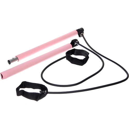 Гимнастическая палка с эспандерами Пилатес, розовый_13