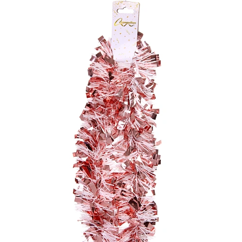 Мишура Блеск 2 м 9 см, МедныйБелый_4