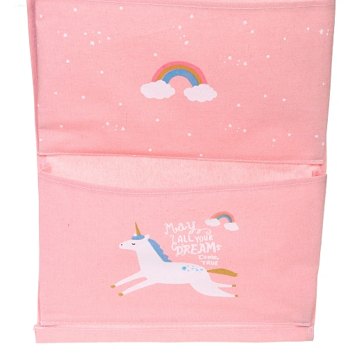 Карман настенный подвесной ФРАТТИ БУМ, принт единорожка, три секции, 3063см (лейбл Селфи)_6