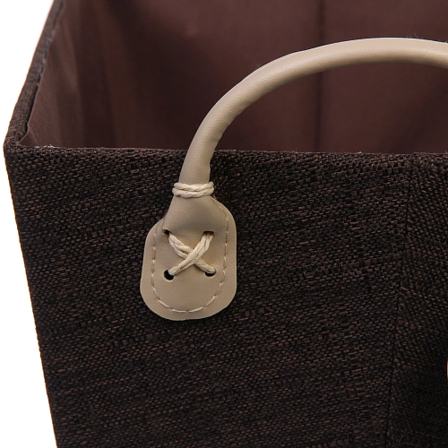 Коробка для хранения с ручками ЭЛЬГА, цвет коричневый, 312116см (лейбл селфи)_4