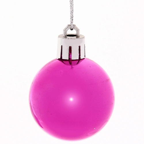 Новогодние шары 4 см (набор 6 шт) Микс фактур, розовый_9