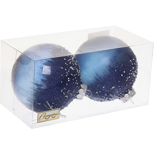 Набор шаров Сказочная полночь 10 см (в наборе 2 шт), Сапфир_5