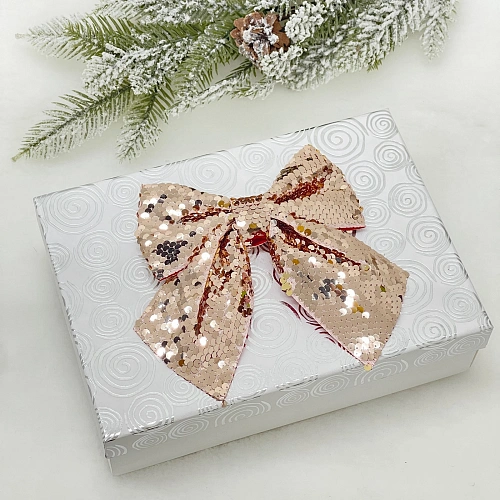 Бант на ёлку Сияние 1617 см, Шампань_4