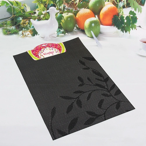 Салфетка на стол 3045см плетеная, Вьюнок черная_3