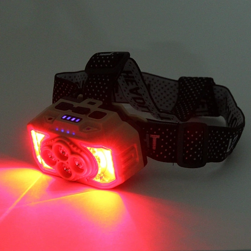 Фонарь налобный 6 режимов, 2COB+4LED, аккумуляторная батарея 1200mAh USB 815S_9