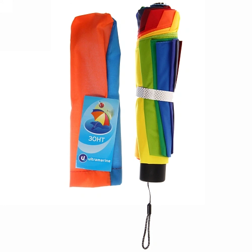 Зонт женский механический Радуга ветроустойчивый, 10 спиц, d-99см, длина в слож виде 23см    _29