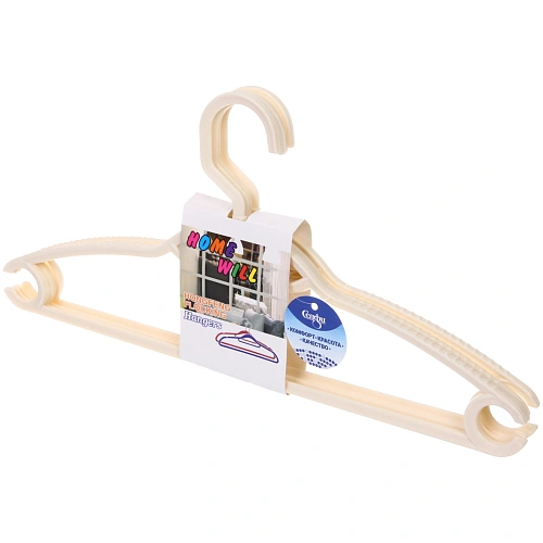 Плечики пластиковые ребристые 4шт ИДЕЯДОМА, цвет молочный, 3820см (Селфи)_3